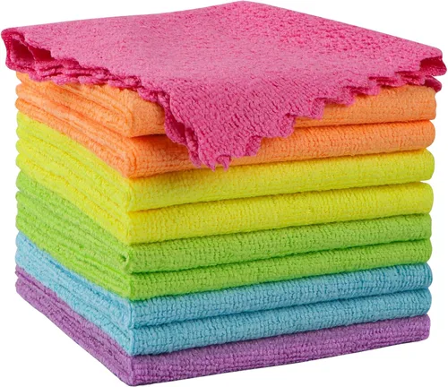 Vista 20 de Orighty Paño de limpieza de microfibra a granel, paquete de 50 toallas de tienda, trapos de limpieza reutilizables, toallas de microfibra sin pelusa