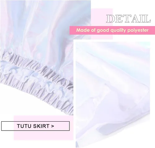 Vista 4 de Kakaco Women Fairy Skirt Sparkly Tutu Skirt Layered Fairy Dance Tutus Festival Outfit Skirt for Women and Girls