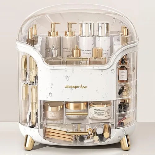 Vista 4 de Omeily Organizador de Maquillaje Grande para Encimera Organizador de Tocador Organizador de Cosméticos Caja de Almacenamiento de Maquillaje