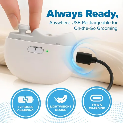 Vista 9 de Aethora Cortaúñas eléctrico para manos 3 en 1 con luz LED, lima de uñas y almacenamiento de polvo, recortador de uñas eléctrico silencioso, seguro