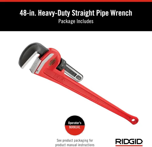 Vista 2 de RIDGID 31040 Model 48 Heavy-Duty Straight Pipe Wrench, 48-inch Plumbing Wrench