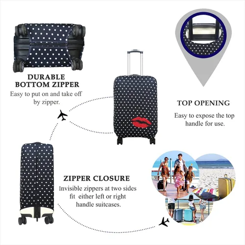 Vista 3 de Explore Land - Funda protectora para equipaje de viaje, protector de maleta, se adapta a maletas de 18-32 pulgadas