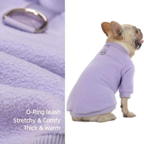 Vista 4 de ChiDogz Ropa para gatos y perros Ropa para perros y gatos Sudadera elástica y cálida para perro, suéter para cachorros y gatos con correa