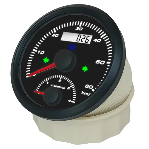 Vista 2 de ELING Velocímetro GPS de 3.346 in con tacómetro 60KM/H 4000RPM para automóvil, motocicleta, ATV, UTV, kilometraje reiniciable con retroiluminación