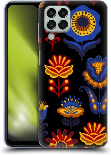 Vista 12 de Head Case Designs Officially Licensed Haroulita Blue Red Ethnic Pattern Gel Case [Military Grade Protection] Compatible with Samsung Galaxy M33
