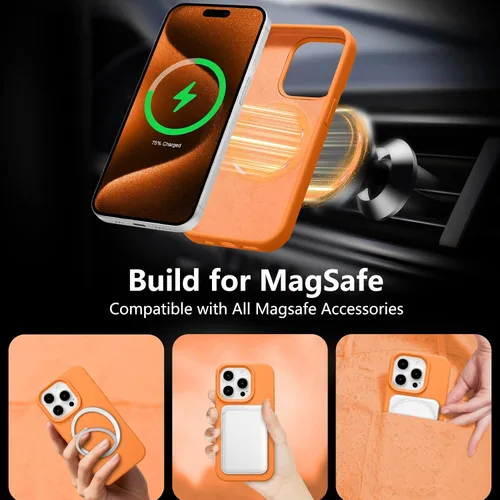Vista 479 de Funda magnética de silicona para iPhone 13 Pro, color blanco antiguo [Compatible con Magsafe] [Forro de microfibra suave antiarañazos], funda
