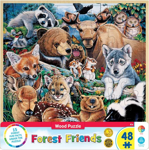 Vista 11 de Masterpieces Rompecabezas de 48 piezas de hechos divertidos para niños, rompecabezas de madera del arca de Noé, 12 x 12 pulgadas
