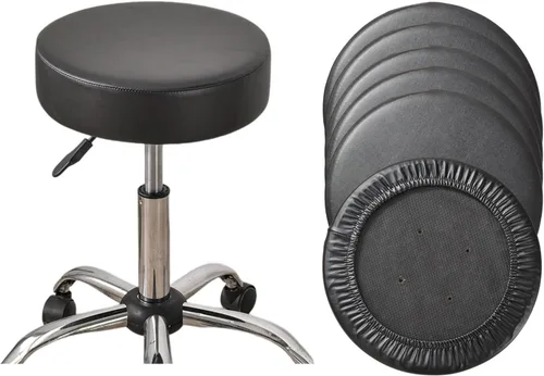 Vista 17 de HAOYONG Juego de 2 fundas redondas para taburetes de bar, impermeables, de poliuretano, fundas elásticas para taburetes de bar, fundas para sillas
