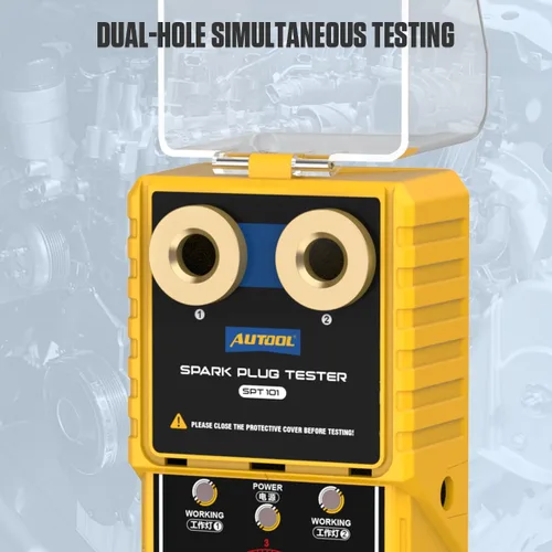 Vista 2 de Probador de Bujías de Coche, Analizador de Encendido de Motor Automotriz 110V con Cubierta Protectora Bujía 0 a 6000rpm con zócalo de Doble Agujero