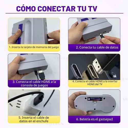 Vista 7 de Consola de videojuegos de 16 bits Super Máquina de Juegos con 5000 juegos clásicos incorporados Soporte HDMI 4K TV Plug Play Sistema de consola