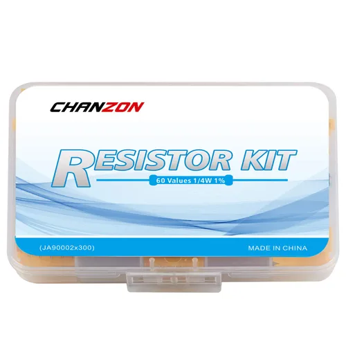 Vista 7 de Chanzon 60 valores 1/4W (0.25 vatios) Kit de resistencias fijas de película metálica 300 piezas 1R-4.7MR Ω ohmios ±1% Tolerancia 0.01 MF