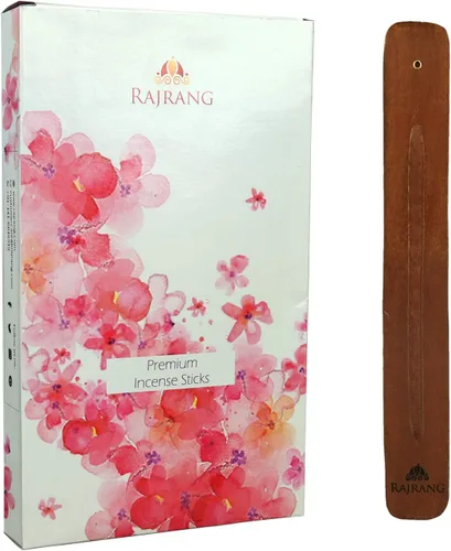 Vista 2 de RAJRANG Varitas de incienso naturales enrolladas a mano, paquete de 10 con sabores perfumados, Nag Champa, sándalo, lavanda, Oudh, favorito, rosa