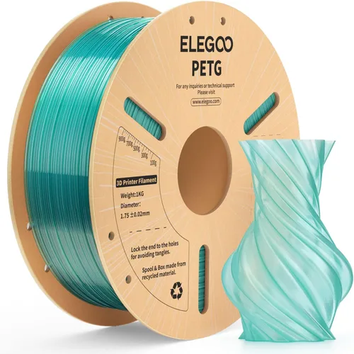 Vista 10 de ELEGOO Filamento PETG para impresora 3D de 0.07 in, color negro, 8.8 lbs