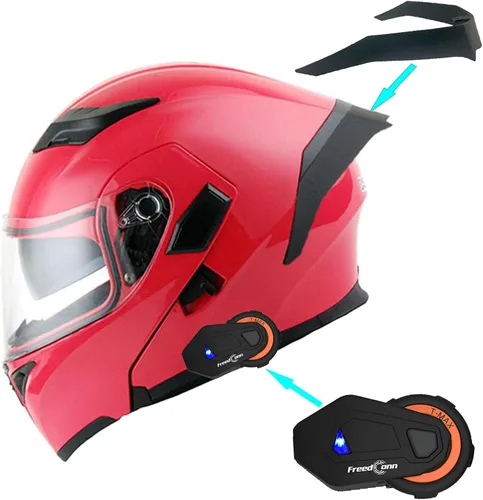 Vista 14 de 1Storm Casco modular de cara completa para motocicleta con doble visera abatible, protector solar: HB89