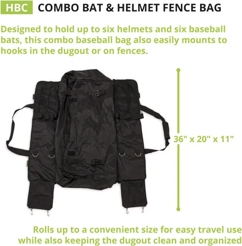 Vista 2 de Champion Sports Baseball/Softball Equipment Bags – Bat & Helmet Bags, Hanging Dugout Organizers, Travel Caddies & Backpacks, Multiple Styles for