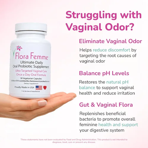 Vista 2 de Suplemento probiótico oral diario definitivo, apoya la salud del tracto urinario y vaginal, elimina el olor vaginal, equilibra el pH y restaura