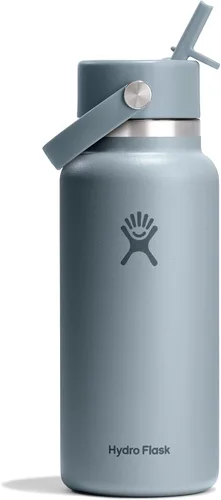 Vista 41 de Hydro Flask Botella de agua – Acero inoxidable aislado – Tapa flexible con popote de boca ancha, antiderrames, a prueba de fugas y recargable