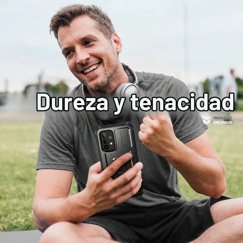 Vista 5 de Dexnor Funda para Samsung Galaxy A53 5G, protector de pantalla y soporte integrados, protección a prueba de golpes de grado militar para Samsung