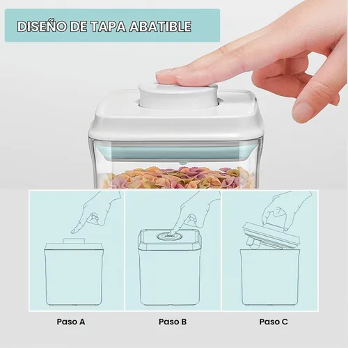 Vista 6 de Contenedores Pop con tapas apilables para almacenamiento de 2 (500ML+1200ML+1800ML)*2