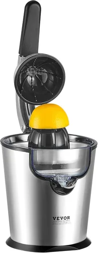 Vista 9 de VEVOR Exprimidor eléctrico de cítricos, exprimidor de jugo de naranja con conos de jugo de dos tamaños, máquina de jugo de naranja de acero