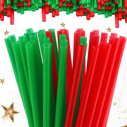 Vista 10 de Zhehao 50 popotes de plástico rojo y negro, pajitas de plástico desechables a granel de 9 pulgadas de largo para suministros de fiesta