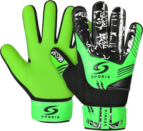 Vista 13 de SPORIA Guantes de portero para jóvenes con doble protección para la muñeca, guantes de fútbol para niños, material de látex antideslizante, guantes
