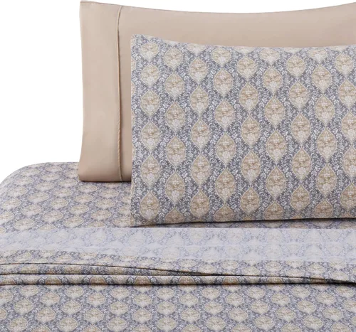 Vista 12 de Marina Decoration Ropa de cama ultra suave y sedosa con bolsillo profundo con estampado rico de rayón derivado de bambú para todas las estaciones