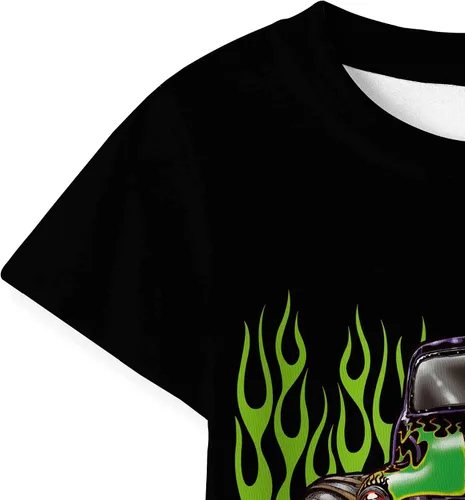 Vista 5 de Toddler Boys Horror Cars Pants Sets Kids Truck Machine Short Sleeve Tee Shirt 2PCS Game Clothing Set Playwear 2-7 Years