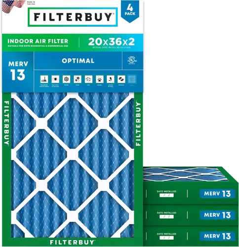 Vista 58 de Filterbuy Filtro de aire MERV 13 de 8 x 14 x 1 pulgadas, protección óptima contra el humo y la alergia (paquete de 4), filtros electrostáticos