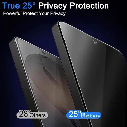 Vista 2 de Ferilinso - Protector de pantalla de privacidad para Samsung Galaxy S26, vidrio templado 3 Pack, 9H+ Hardness, Military-Grade Shatterproof, Case