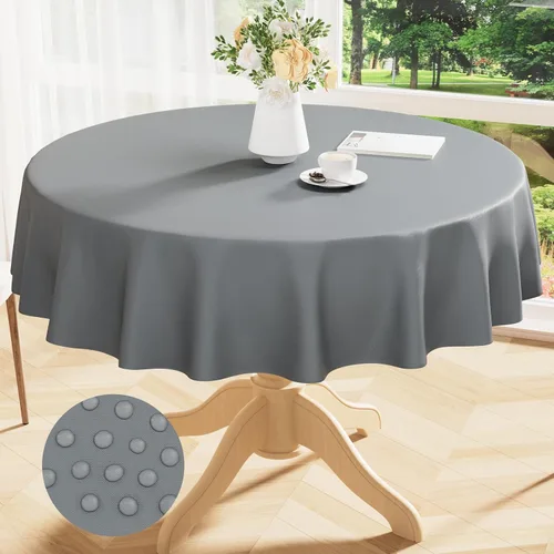 Vista 34 de Smiry Mantel cuadrado de vinilo impermeable de 54x54 pulgadas, protector de manteles de vinilo lavables, funda de mesa resistente a derrames de Beige