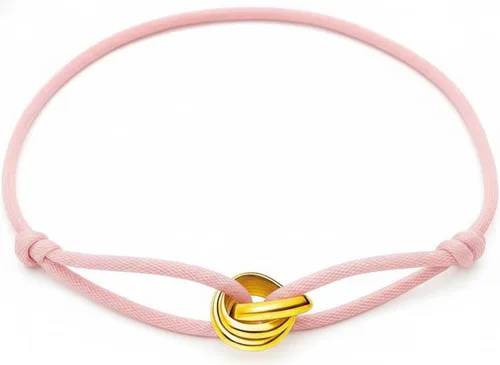 Vista 9 de Pulsera de cuerda roja, negra y rosa para protección y buena suerte, pulsera de cuerda ajustable hecha a mano con anillo Trinity de oro/plata