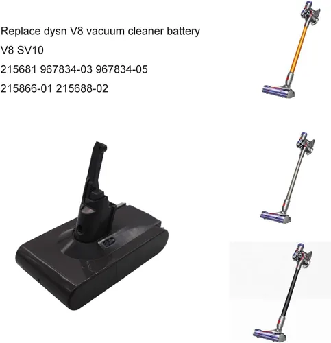 Vista 3 de V8 Batería 3000mAh 21.6V compatible con V8 SV10 215681 967834-08 967834-05 batería recargable