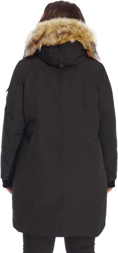 Vista 4 de ALPINE NORTH Laurentian - Chaqueta larga de plumón vegano para mujer con capucha de piel sintética