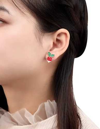Vista 5 de Aretes de rábano con frutas y verduras para mujer, joyería de verano, perfectos para vacaciones en la playa y fiestas, Metal Esmalte