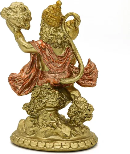Vista 9 de alikiki Estatua de Hanuman volador de Dios hindú – Ídolo indio Hanuman Murti Pooja Escultura India Señor Estatuilla de Señor de la India Templo