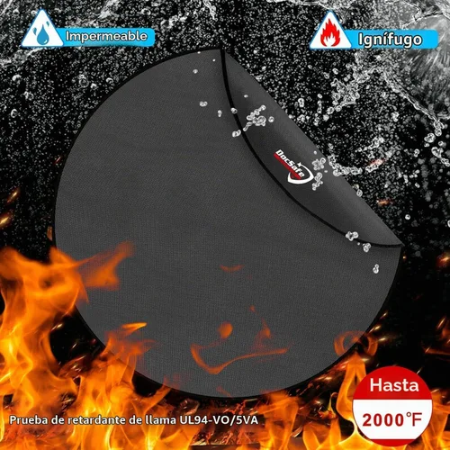 Vista 9 de DocSafe Alfombrilla para hoguera de 36 pulgadas para estufa individual, 4 capas de doble cara ignífuga debajo de la parrilla protector para terraza