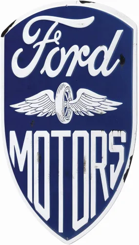 Vista 12 de Ford Logo Evolution - Letrero de metal vertical en relieve – Letrero vintage de Ford para garaje o cueva de hombre