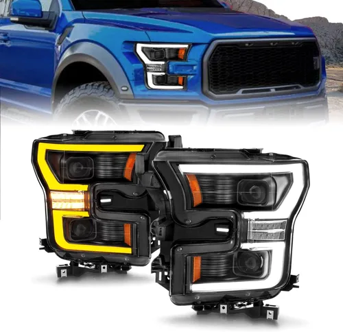 Vista 6 de ANZO USA FAROS DE INTERRUPTOR LED COMPLETO FORD F-150 15-17 NEGRO AMBER