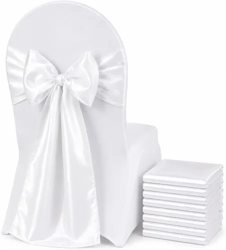 Vista 25 de Bandas de satén para silla, elegantes de alta calidad, 6 x 108 pulgadas, perfectas para bodas, fiestas y eventos