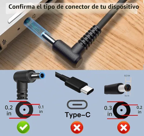 Vista 2 de 45W 19.5V 2.31A Reemplazo para cargador de portátil HP Punta azul, Pavilion