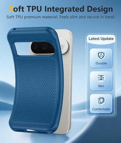 Vista 879 de FNTCASE Funda para iPhone 17 Pro: Fundas delgadas translúcidas de color azul claro compatibles con MagSafe, protección completa de la cámara
