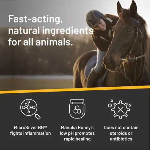 Vista 5 de Absorbine Silver Honey Rapid Wound Repair Ointment 2oz Tube, Manuka Honey + MicroSilver BG, Horse & Large Animal Wound Care
