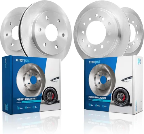 Vista 445 de Detroit Axle - Rotores de freno delantero para 04-13 Mazda 3 Rotores de frenos de disco 06-15 Mazda 5 Reemplazo: Rotor regular delantero de 11.81