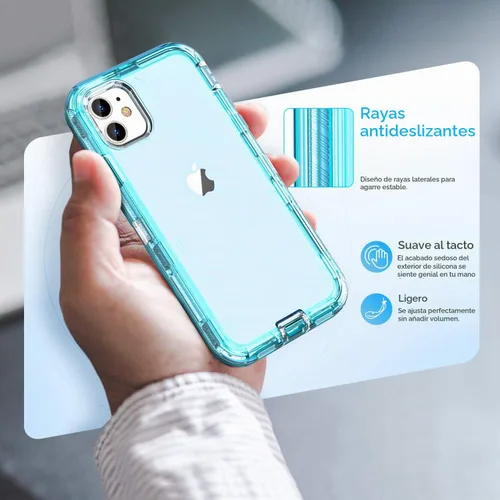 Vista 2 de ORIbox Funda compatible con iPhone 11, resistente a los golpes, anticaídas, transparente