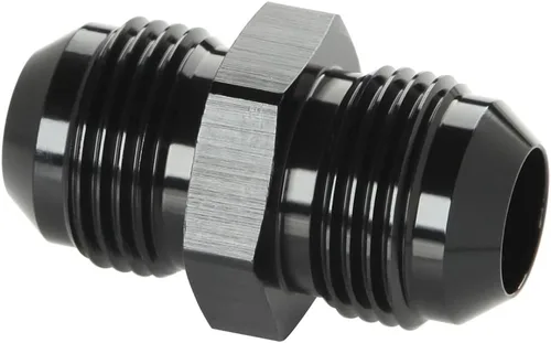 Vista 27 de 3AN macho a 3AN macho Flare 45 grados Unión acoplador adaptador de montaje aluminio negro