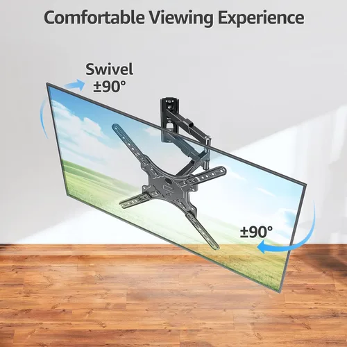 Vista 4 de MOUNTUP Soportes de pared para TV para la mayoría de televisores de 26 a 60 pulgadas, soporte de TV de movimiento completo con giro y extensión