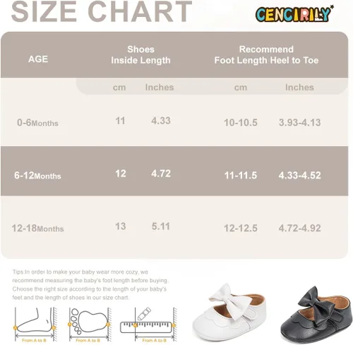 Vista 6 de CENCIRILY Zapatos planos Mary Jane para bebés y niñas, antideslizantes, suela suave, para antes de caminar, zapatos de vestir de boda