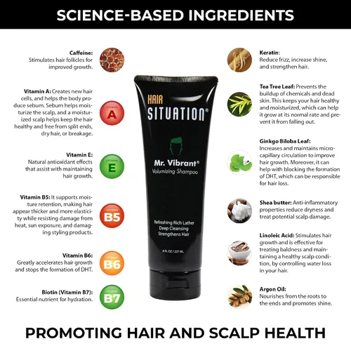 Vista 6 de Hair Situation Mr. Cool Wet Look Gel para el cabello, fijación fuerte, alto brillo y fórmula sin alcohol. Champú voluminizador Mr. Vibrant
