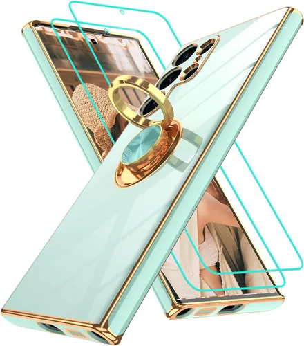 Vista 246 de Funda para Motorola Moto G 5G 2024: Funda Moto G Play 5G 2024 con 2 piezas de protectores de pantalla, soporte de anillo de rotación de 360°